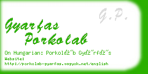 gyarfas porkolab business card